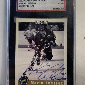MARIO LEMIEUX 1992 CLASSIC DRAFT PICKS SGC Graded AUTOGRAPH #176 / 2000 PENGUINS